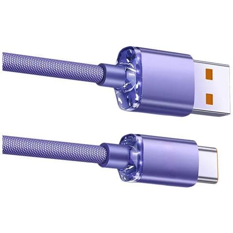 Doppio Cavo Usb Type-c A Ricarica Rapida 120w Con Spegnimento Automatico, 6a, 480mbps, Compatibile Con Huawei, Samsung, Apple, Garmin Purple 2 Metri - Foto 2