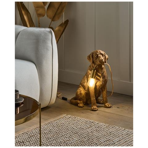 Lampada Da Tavolo Cane Marley Oro - Foto 1