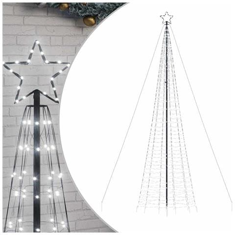 Albero di Natale a LED con Punte 1534 LED Bianco Freddo 500 cm - Foto 1