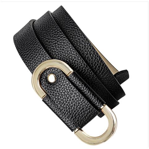 Cintura Da Donna Regolabile Senza Fibbia In Pelle Pu Per Abiti Black - Foto 2