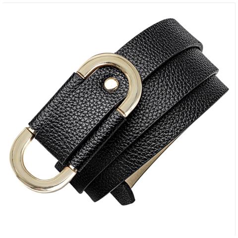 Cintura Da Donna Regolabile Senza Fibbia In Pelle Pu Per Abiti Black - Foto 3
