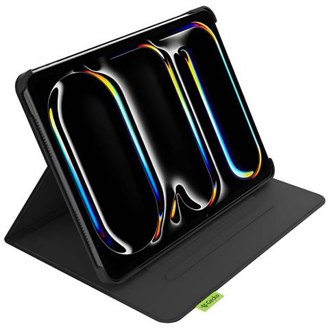 Custodia Folio Per Ipad Pro 13 A Base Di Cuoio Di Cactus Antiurto E Resistente, Nero - Foto 2