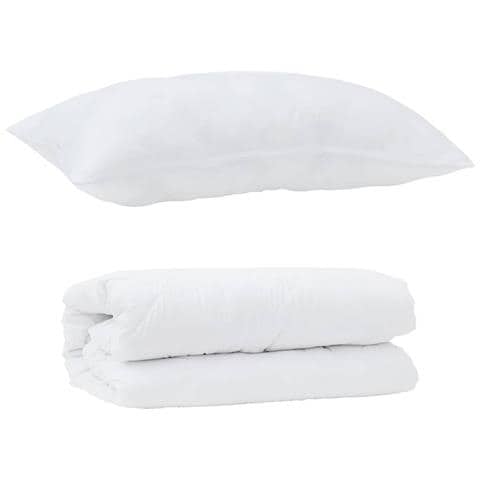 Piumone con Cuscino 2 pcs Bianco 155 x 200 cm Microfibra - Foto 1