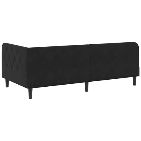 Cornice del letto ad angolo Nero 90 x 190 cm Velluto - Foto 9