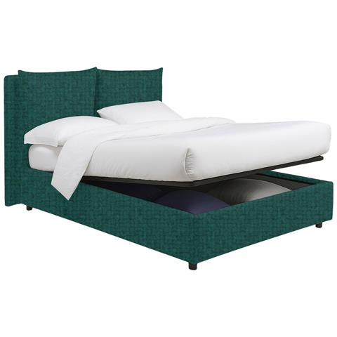 Davoli - Letto Matrimoniale Sfoderabile, Verde Petrolio - Foto 2