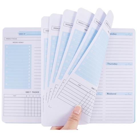 Agenda Settimanale A5 Nera Non Datata Da 52 Settimane - Quaderno Per Programmi Settimanali Ed Elenchi Di Cose Da Fare - Foto 2