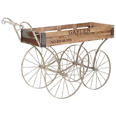 Carrello Espositivo In Legno E Metallo 139,07x62,87x92,08 Marrone - Foto 1