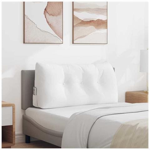 Cuscino per Schiena Bianco 100 x 24 x 50 cm Tessuto - Foto 2