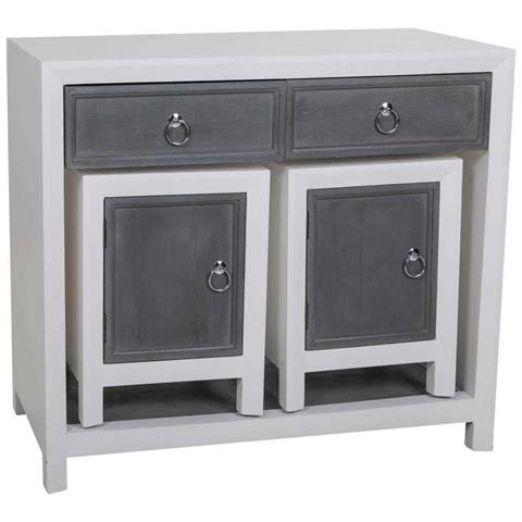 Mobile Da Mobile Da Ingresso E Due Sgabelli In Legno Grigio - Foto 1