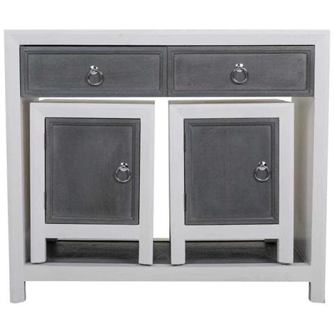 Mobile Da Mobile Da Ingresso E Due Sgabelli In Legno Grigio - Foto 2