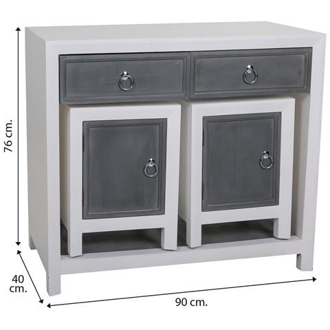 Mobile Da Mobile Da Ingresso E Due Sgabelli In Legno Grigio - Foto 8