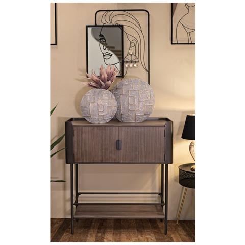 Mobiletto Toronto In Ferro E Abete Stile Industrial 100x42x110 Cm - Foto 8