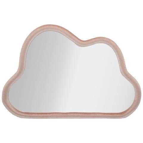 Specchio Da Parete Cloud A Nuvola In Velluto Rosa 96x67 Cm - Foto 1
