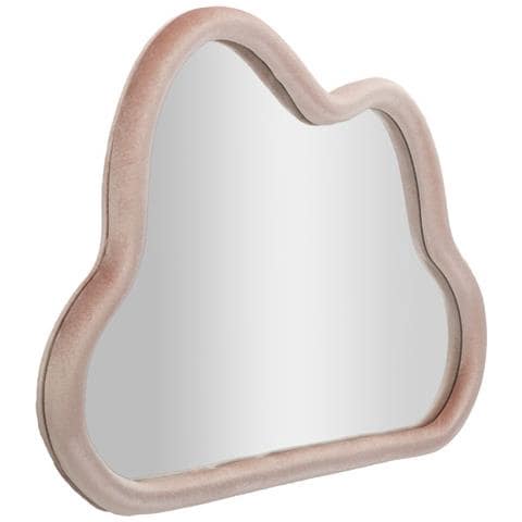 Specchio Da Parete Cloud A Nuvola In Velluto Rosa 96x67 Cm - Foto 2