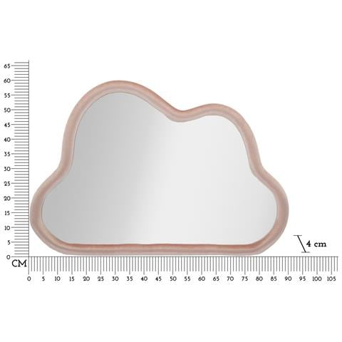 Specchio Da Parete Cloud A Nuvola In Velluto Rosa 96x67 Cm - Foto 6