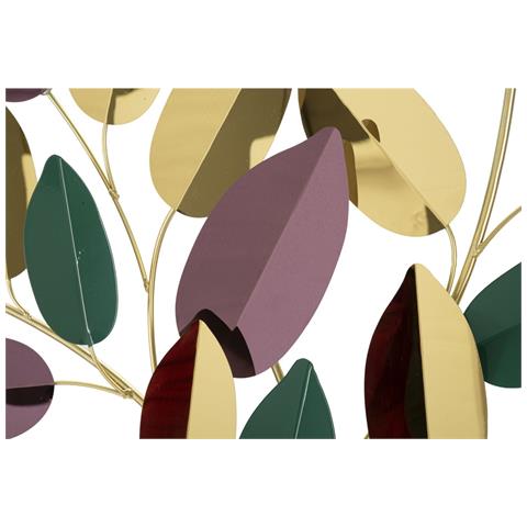 Decorazione In Metallo 3d Foglie-multicolore-metallo-81,9x3,8x97 Cm - Foto 2