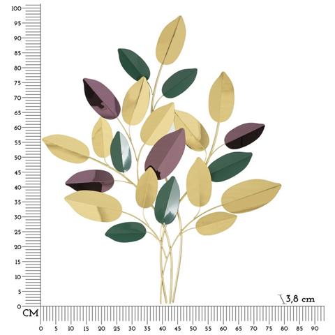 Decorazione In Metallo 3d Foglie-multicolore-metallo-81,9x3,8x97 Cm - Foto 6