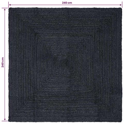 Tappeti per area Quadrato Grigio Scuro 240 x 240 cm Juta - Foto 8