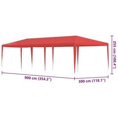 Tenda Party Rosso 900 x 300 x 255 cm PE e Acciaio - Foto 7