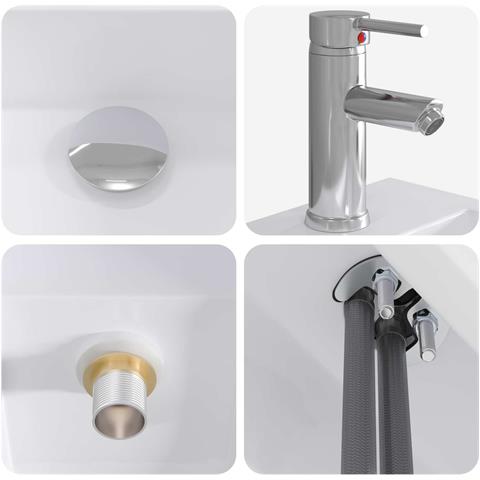 Lavabo da bagno Cromato 45,5 x 25,5 x 13 cm Metallo - Foto 2