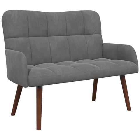 Sofa a Due Posti Grigio scuro 115 x 61 x 87 cm Velluto - Foto 1