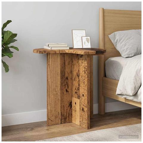 Tavolo laterale Legno antico Ø 39 x 38 cm Legno ingegnerizzato - Foto 2