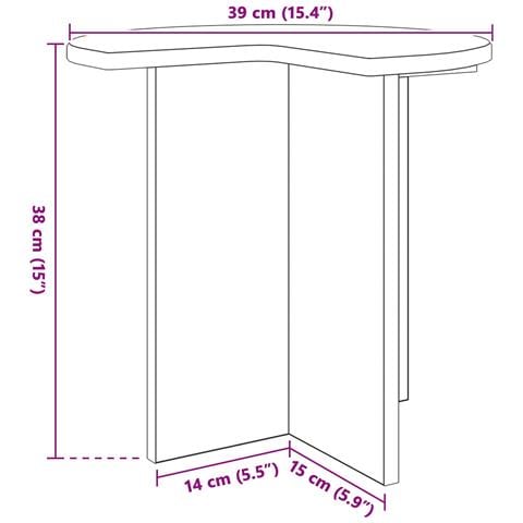 Tavolo laterale Legno antico Ø 39 x 38 cm Legno ingegnerizzato - Foto 5