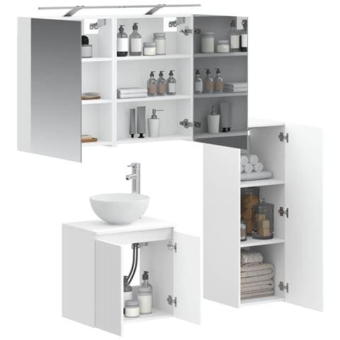 Set di mobili per il bagno 4 pcs Bianco - Foto 2