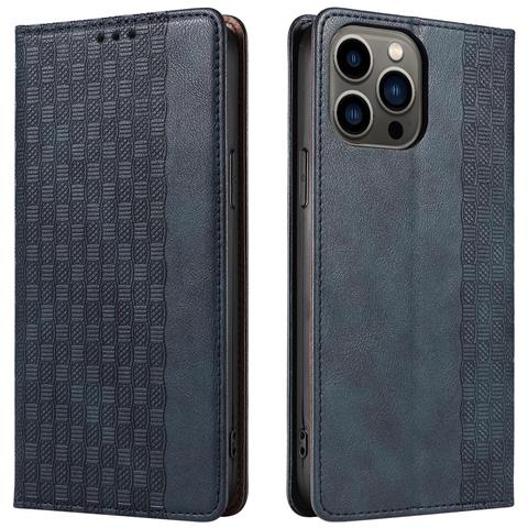 Custodia Magnetica Per Iphone 13 Pro Con Portafoglio + Mini Portachiavi Blu - Foto 7