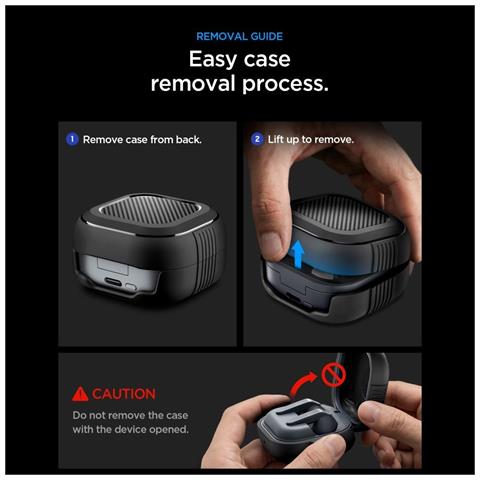 Custodia Galaxy Buds 4/4 Pro, Tpu, Nero Opaco Spigen - Foto 6