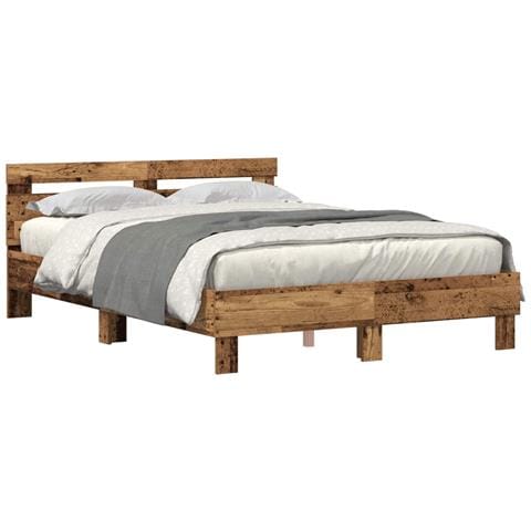 Struttura del letto con strisce LED Legno vecchio 160 x 200 cm - Foto 1
