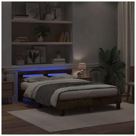 Struttura del letto con strisce LED Legno vecchio 160 x 200 cm - Foto 10