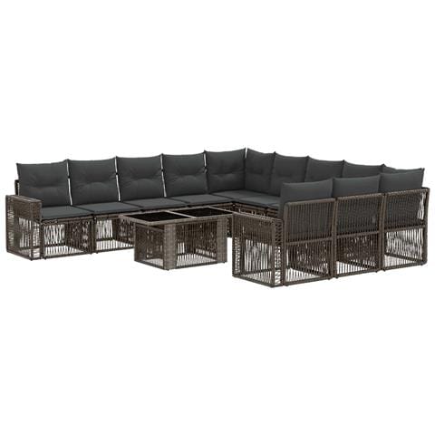 Set Divano da Giardino 12 pz Grigio e Grigio Scuro polyrattan - Foto 1