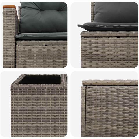 Set di divani 8 pz Grigio e Grigio Scuro - Foto 2