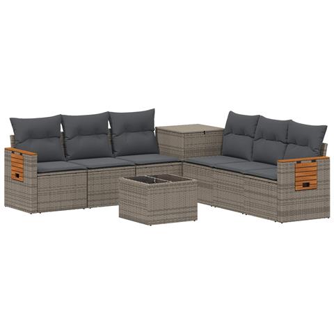 Set di divani 8 pz Grigio e Grigio Scuro - Foto 1