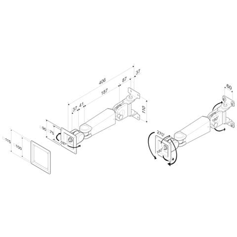 Braccio Per Supporto Monitor Lcd A 4 Snodi A Muro - Foto 2