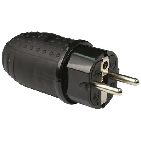 Presa Elettrica Maschio Impermeabile Ip44 16a 2p + E Nera - Foto 1