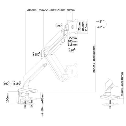 Supporto da Scrivania NM-D775SILVER per Monitor LCD /LED /TFT - Foto 3