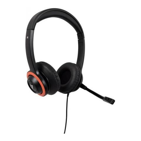 HA530E Cuffia Stereo Padiglione Auricolare Cablato con Microfono Integrato Colore Nero / Rosso - Foto 1