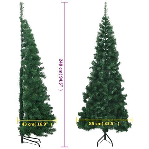 Albero di Natale per Angolo con Supporto Verde 240 cm in PVC - Foto 8