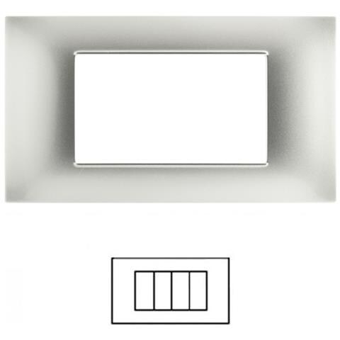 Placca 2 3 4 7 Posti Silver Vimar Plana Compatibile - Foto 1