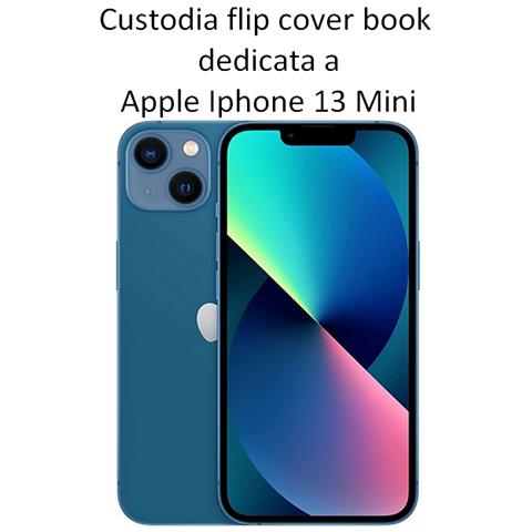 Smart Book Custodia Poket Silicone Flip Cover Case Per Apple Iphone 13 Mini Gold - Foto 2