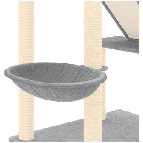 Albero Per Gatti Pavimento Soffitto Grigio Chiaro 277-303 Cm - Foto 7