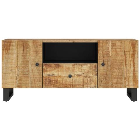Mobile Tv 105x33,5x46cm Legno Massello Mango Legno Multistrato - Foto 2