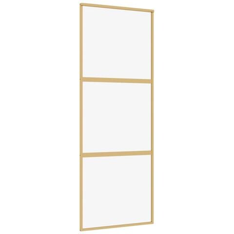 Porta Scorrevole Dorata 76x205 Vetro Trasparente Esg Alluminio - Foto 1