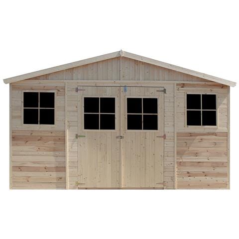 Casa Da Giardino In Legno Naturale H246x418x220 Cm / 8 M²- Magazzino Esterno Con Finestre - Capanno Da Giardino - Timbela M332 - Foto 1
