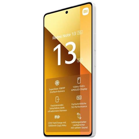 Redmi Note 13 5G 256GB 8GB Ram Dual Sim Display 6.67" AMOLED Slot Nano SD Fotocamera 108 Mpx Android 13 Bianco - Foto 10