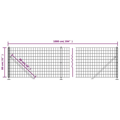 Recinzione Metallica Con Flangia Verde 0,8x10 M - Foto 5