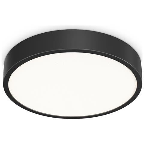 Plafoniera Contemporanea Ray Metallo Nero Led Integrato 26w 3000k Ip44 - Foto 1