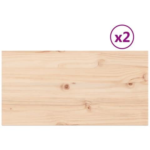 Piani Tavolo 2 Pz 80x40x2,5 Cm Rettangolare Legno Massello Pino - Foto 2